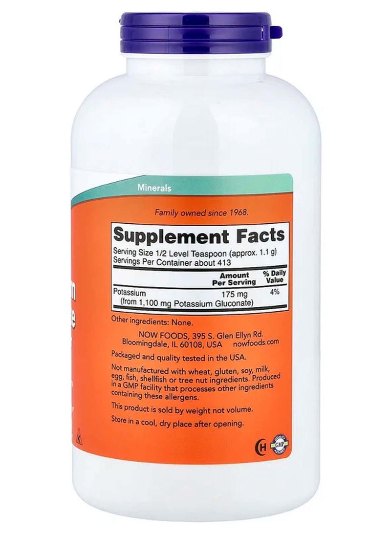 now Potassium Gluconate Pure Powder, 1 lb (454 g) - Image 2